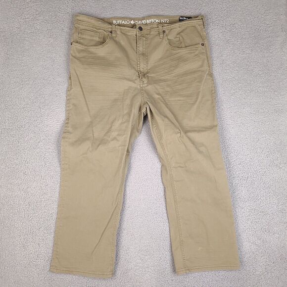Buffalo David Bitton Jeans Mens 43x26.5 Brown Tan Slim Straight Stretch Pants‎ - Picture 1 of 16